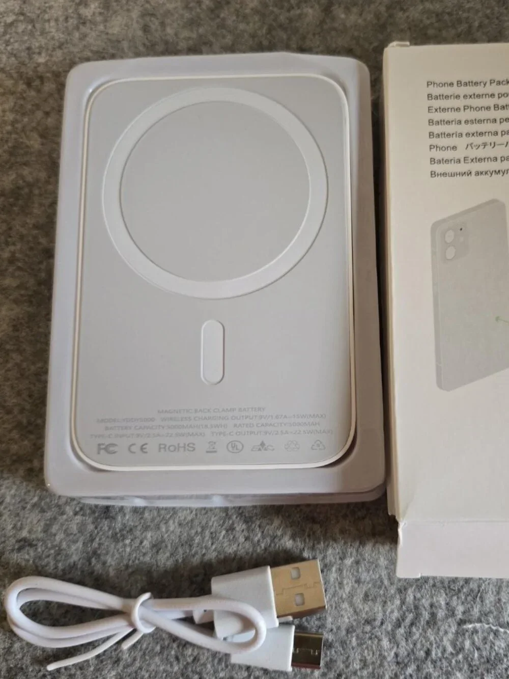 Magnetic Wireless Power Bank Battery Pack 5,000mAh 15w Max Output